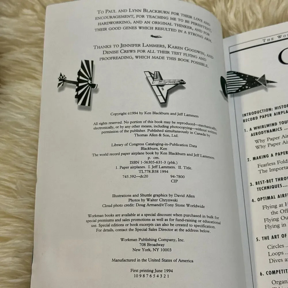The World Record Paper Airplane Book by Jeff Lammers and Ken Blackburn (1994,...